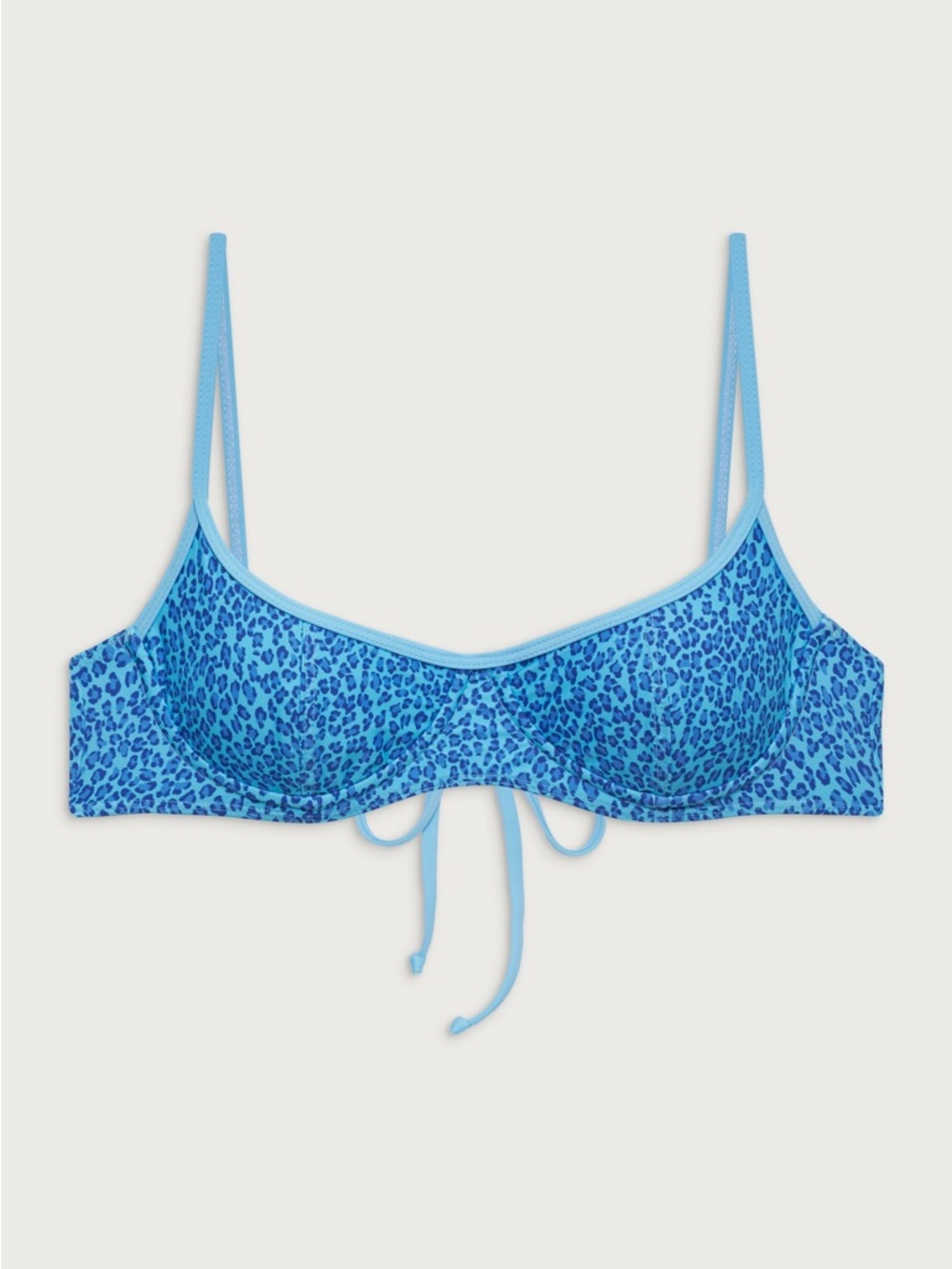 Frankie's Bikinis - Cola Underwire Bikini Top - Blue Cheetah Print